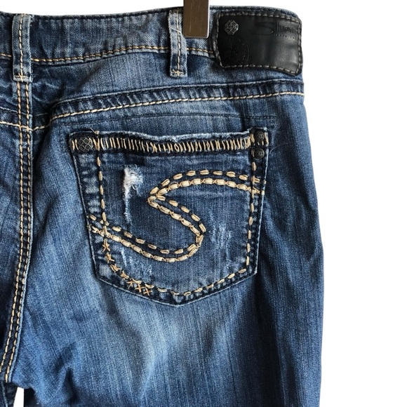 Silver Jeans Aiko Mid Bermuda Blue Denim Jeans Shorts Size 31 - Picture 5 of 9